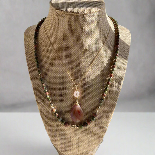 Fancy Jasper + Moonstone Necklace