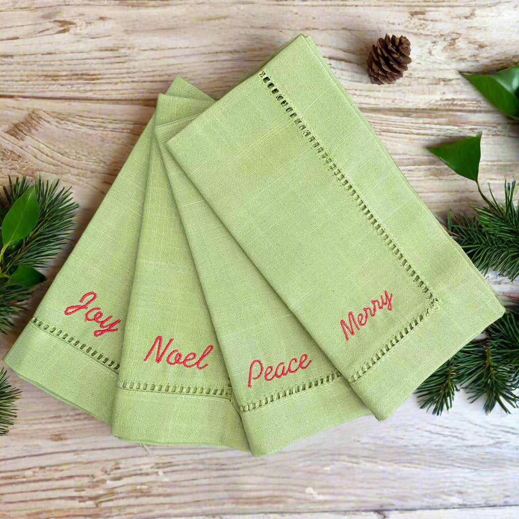 Holiday Hemstitch Cloth Napkins