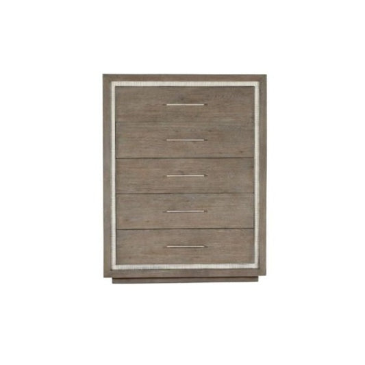 Gray Washed Oak 5-Drawer Chest