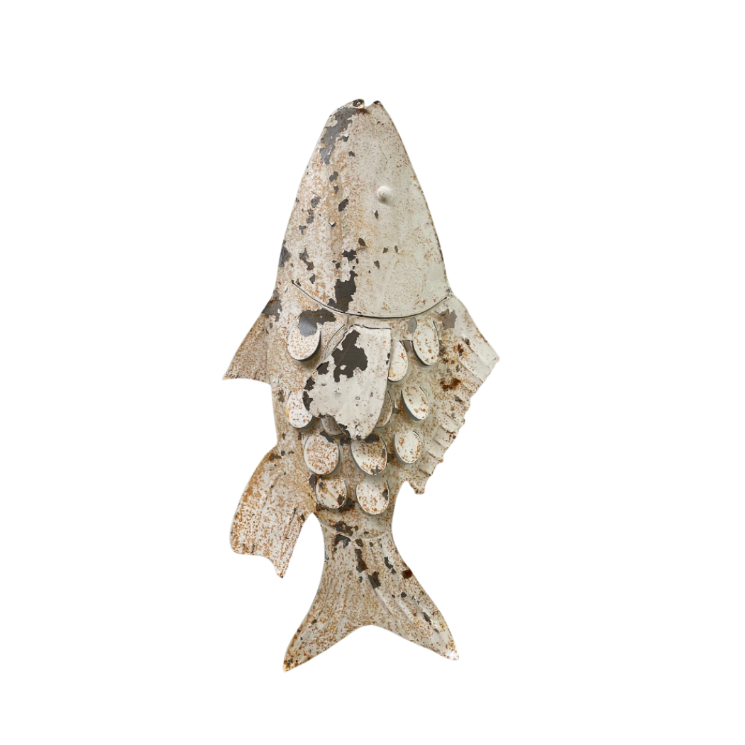 Distressed Metal Fish Wall Art