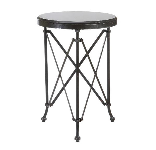 Black Metal Table with Marble Top